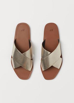 Шкіряні мюлі h&m premium p.38