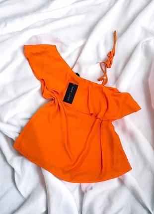 Оранжевый топ-футболка new look