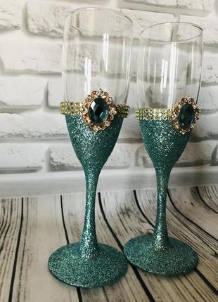 Свадебные бокалы для шампанского2 фото