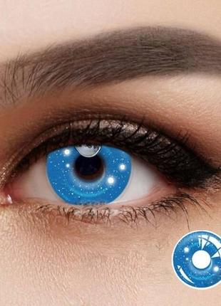 Линзы цветные голубые   + контейнер для хранения в подарок1 фото