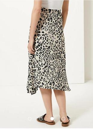 Асимметричная леопардовая юбка/ вискоза3 фото