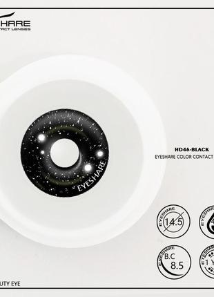 Цветные контактные линзы  чёрные + контейнер для хранения в подарок6 фото