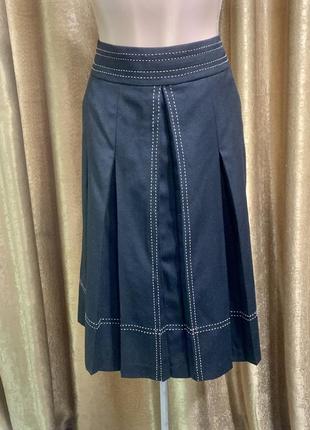 Тёплая демисезонная чёрная юбка миди florense& fred размер l