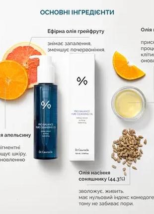 Очищуюча гідрофільна олійка з пробіотиками dr.ceuracle pro balance cleansing oil, 155 мл2 фото