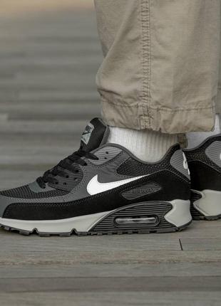 Мужские кроссовки nike air max 90  black\grey\white #найк