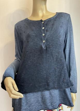 Бутековая итальянская двойная блуза- свитер - варенка/ м/ brend new collection1 фото