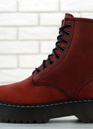 Шикарные женские зимние ботинки dr. martens jadon cherry3 фото