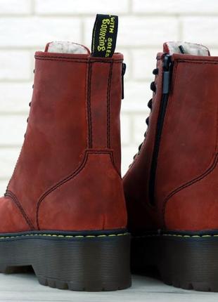 Шикарные женские зимние ботинки dr. martens jadon cherry4 фото