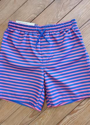 Пляжные шорты для мальчика, рост 146 / 152, цвет синий / коралл3 фото