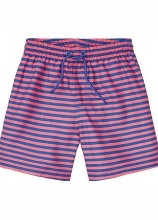 Пляжные шорты для мальчика, рост 146 / 152, цвет синий / коралл