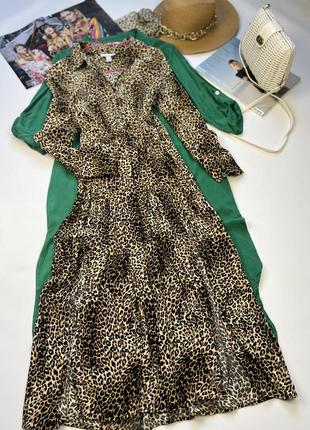 Платье миди в леопардовый принт4 фото
