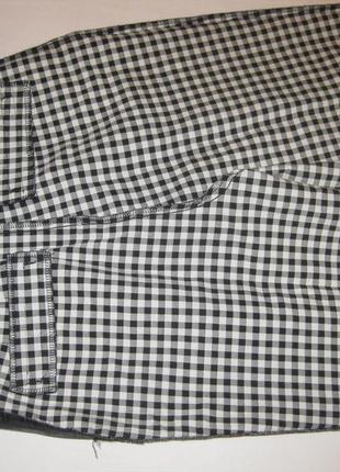 Классные удобные штаны брюки высокая посадка в клеточку zara basic км1686 с двумя карманами по бокам7 фото