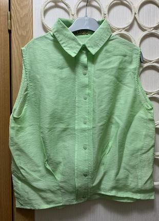 Зелёная рубашка,палаточная рубашка без рукавов,блуза