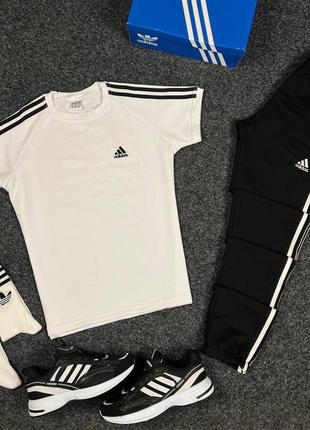 Чоловічий спортивний костюм adidas футболка + штани 🔝3 фото