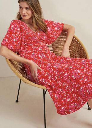 Фірмова віскозна сукня міді у квітковий принт розмір л плаття