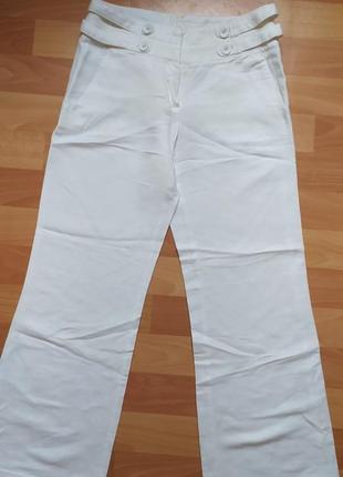 Брюки білі льняні evie