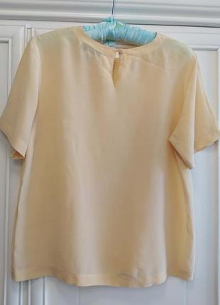 Блуза шовкова, шовк 💯, желтая, винтаж2 фото
