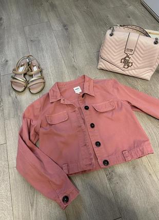 Рожева джинсова куртка джинсовка онлі