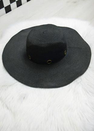 Соломенная шляпа с широкими полями с лентой6 фото