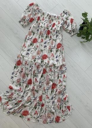 Шикарне квіткове плаття максі2 фото