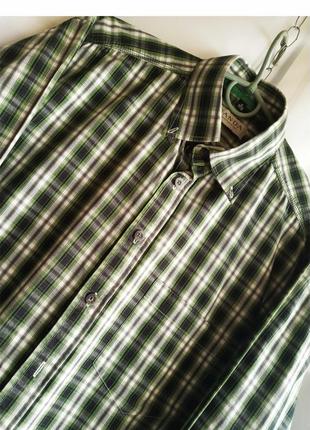 Рубашка мужская в клетку с длинным рукавом, небольшой размер, нюанс небольшой брак по ткани3 фото