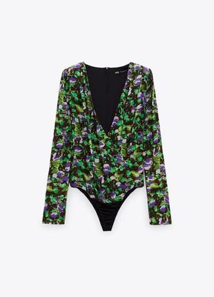 Боди зара в цветочный принт