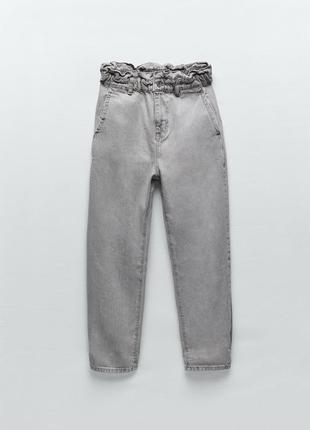 Zara светло - серые  джинсы баги 100% cotton5 фото