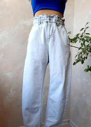 Zara светло - серые  джинсы баги 100% cotton8 фото