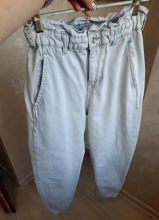 Zara светло - серые  джинсы баги 100% cotton6 фото