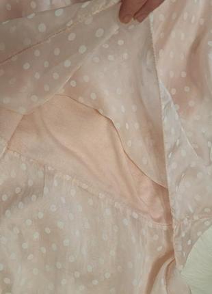 Блуза шовкова рожева в горошок італія2 фото