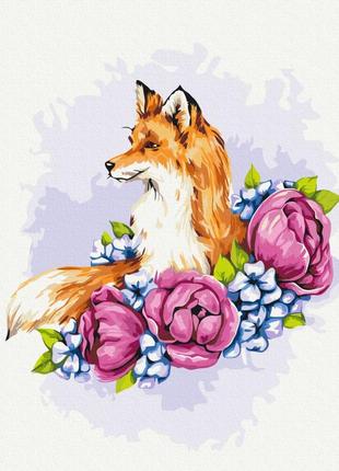 Картина за номерами 30х40 на дерев'яному підрамнику "квіткова лисиця © anna kulyk" rbs53587