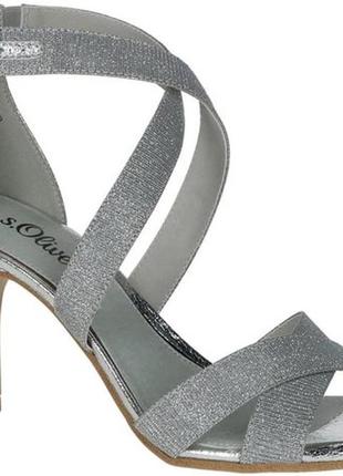 Босоніжки s. oliver sandalen hoge hak met glitters, р. 401 фото