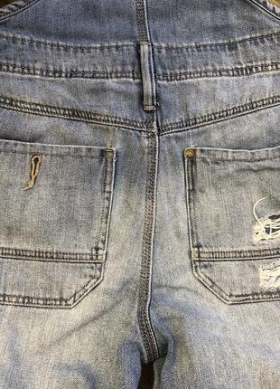 Джинсовый комбинезон, шорты джинсовые на девочку 8-9 лет5 фото