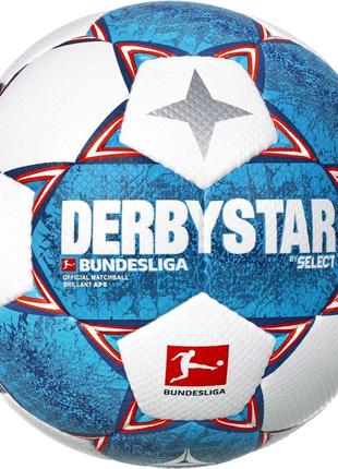 Мяч футбольный select derbystar bundesliga brillant aps (163) біло/син/помар, 5