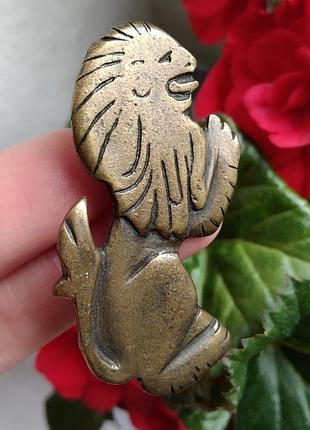 Брошь лев винтаж франция