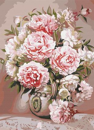 Картина за номерами ваза з піонами