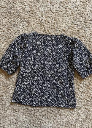 Блузка з широкими рукавами блуза з квітковим принтом літній топ6 фото