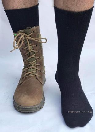 Тактичні літні шкарпетки тм "закарпатські штрімфлі" чорні під берці 42-441 фото