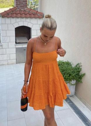 Zara платье оранжевое в наличии