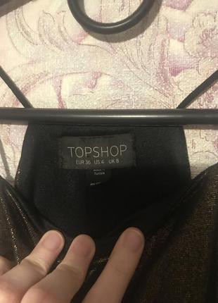 Блестящий топ topshop xs/s3 фото