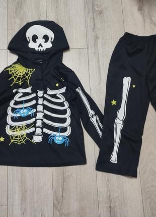 Дитячий костюм скелет, смерть на 3-4 роки1 фото