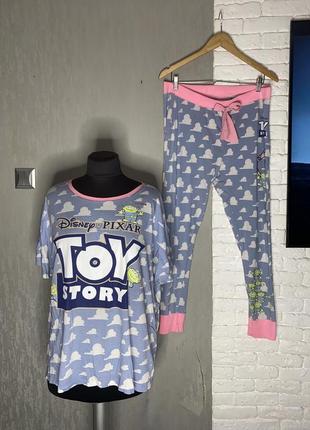 Хлопковая хлопковая трикотажная пижама большого размера toy story love to lounge, xl-xl