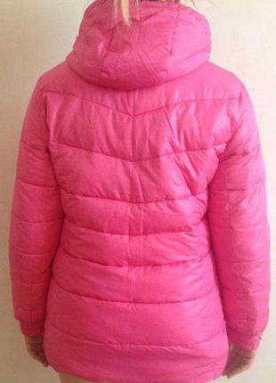 Женская зимняя куртка пуховик, размер 40, цвет розовый2 фото