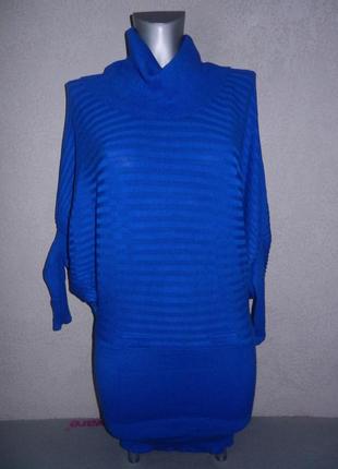 Oodji.синяя туника,свитер цвета индиго,летучая мышь 36/xs2 фото