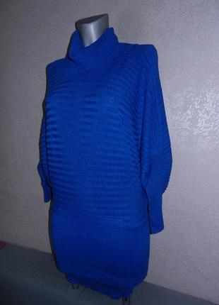 Oodji.синяя туника,свитер цвета индиго,летучая мышь 36/xs1 фото