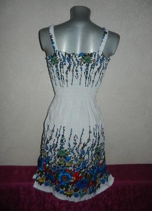 Xs/36 білий сарафан, пляжна туніка плаття бавовна, rayon, новий