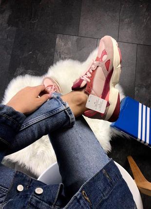 Женские кроссовки  adidas falcon pink burgundy8 фото