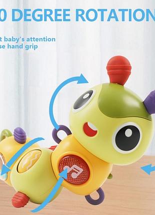 Погремушка гусеница музыкальная со светом игрушка для младенцев