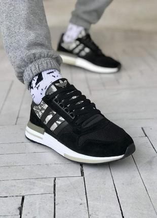 Мужские и женские кроссовки   adidas zx 500 rm black como  адидас зх