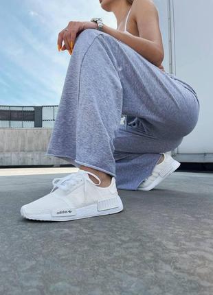 Мужские кроссовки  adidas nmd runner white black logo9 фото